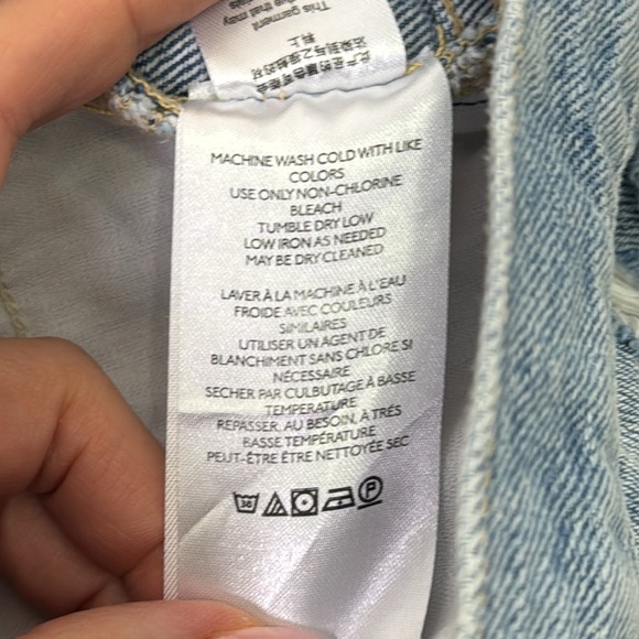 We The Free Blue Jean Shorts with Distressed Rips and Raw Hem - Picture 6 of 7